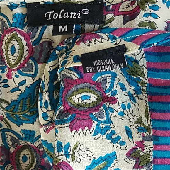 Anthropologie Tolani Silk Tunic Dress With Short Sleeves Size M - Picture 6 of 8